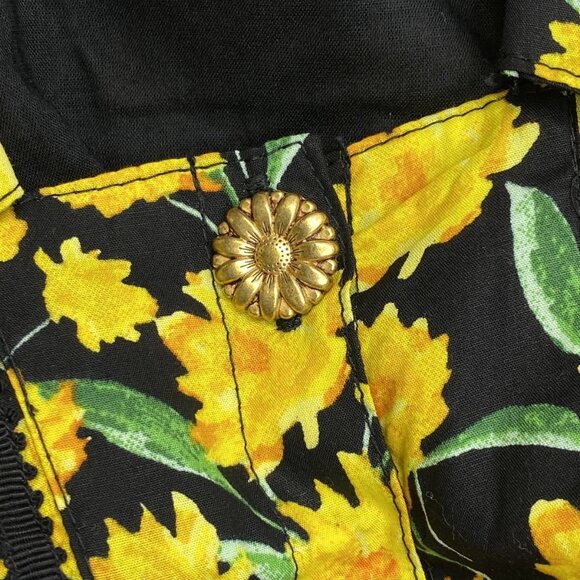 NEW MAEVE Women's Collared Poplin Swing Mini Dress Black/Yellow Size XS - Picture 3 of 11